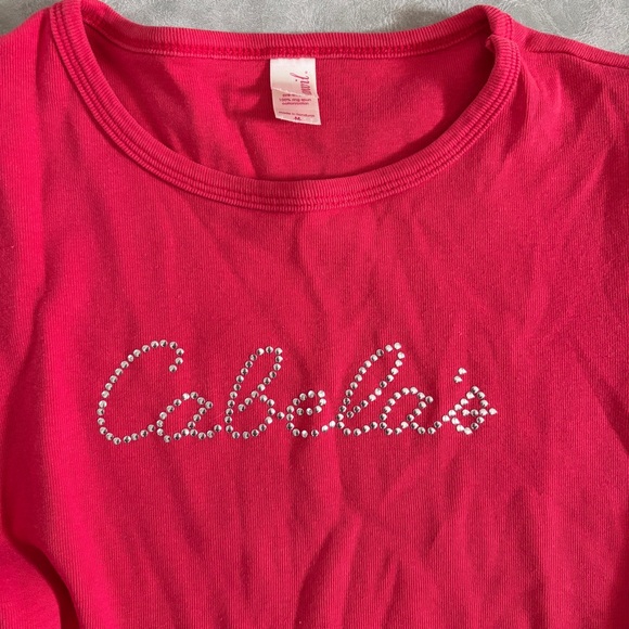 ✨2 FOR $25✨ Cabelas red ribbed studded y2k baby tee - Picture 7 of 11